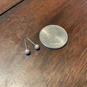 Silver Ball Stud Earrings